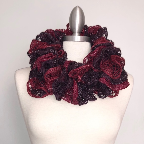 Crocheted Fashion Ruffle Scarf - Picture 1 of 6